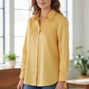 Chico's Mustard Button-Down Shirt
